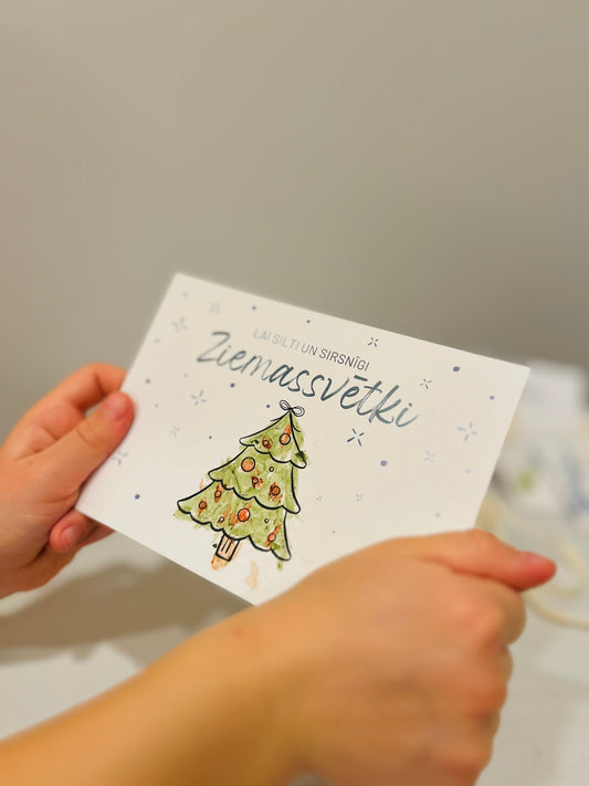 Krāsojamas Ziemassvētku kartītes