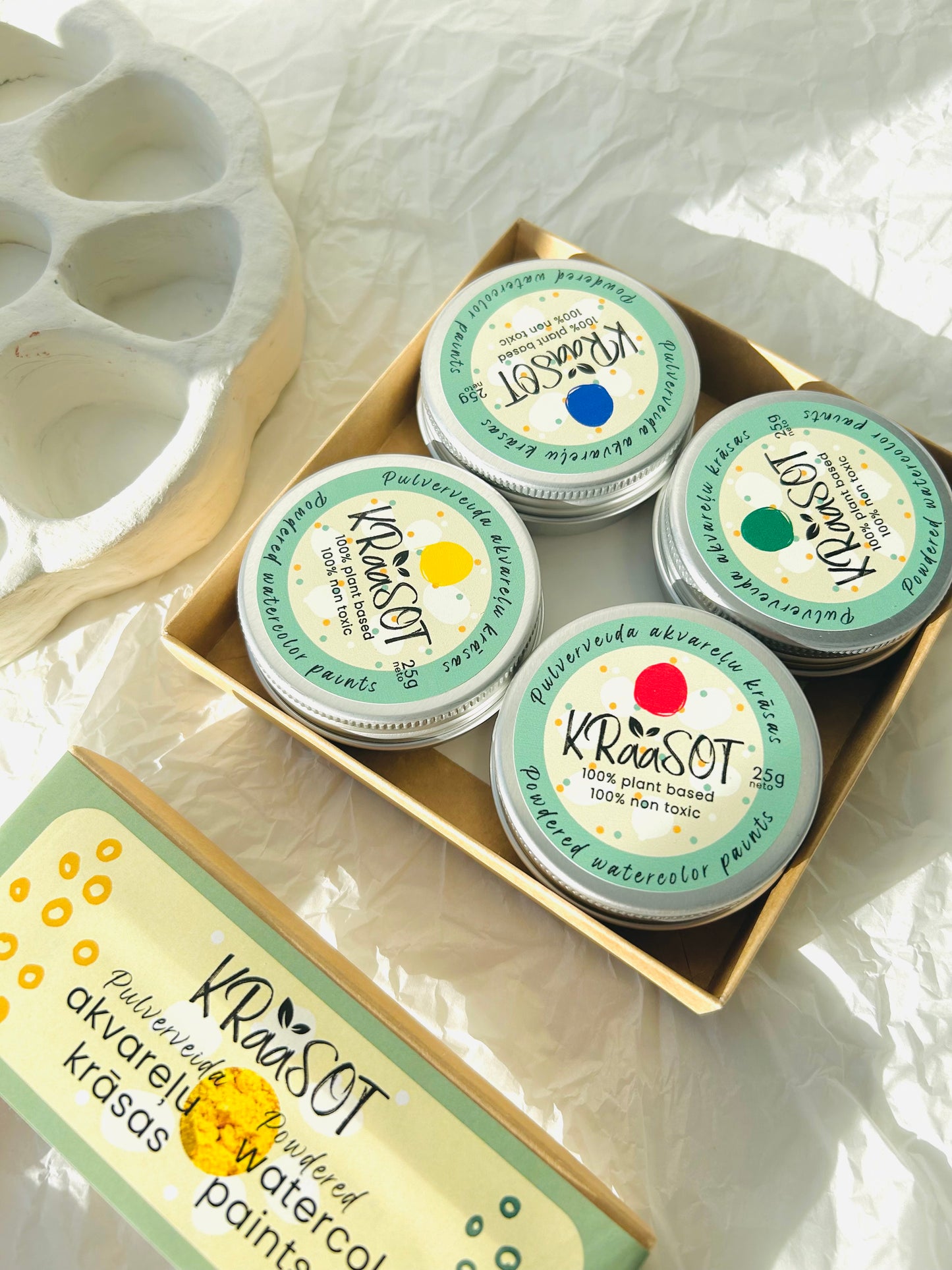 Powdered Watercolor Paints (set of 4 colors)