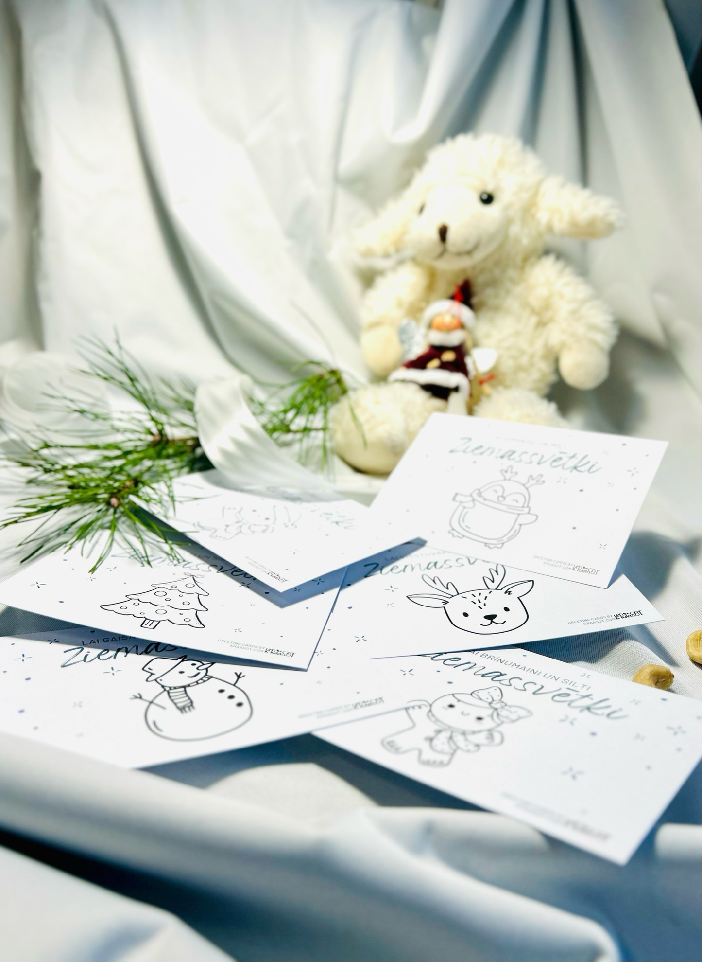 Krāsojamas Ziemassvētku Pastkartes