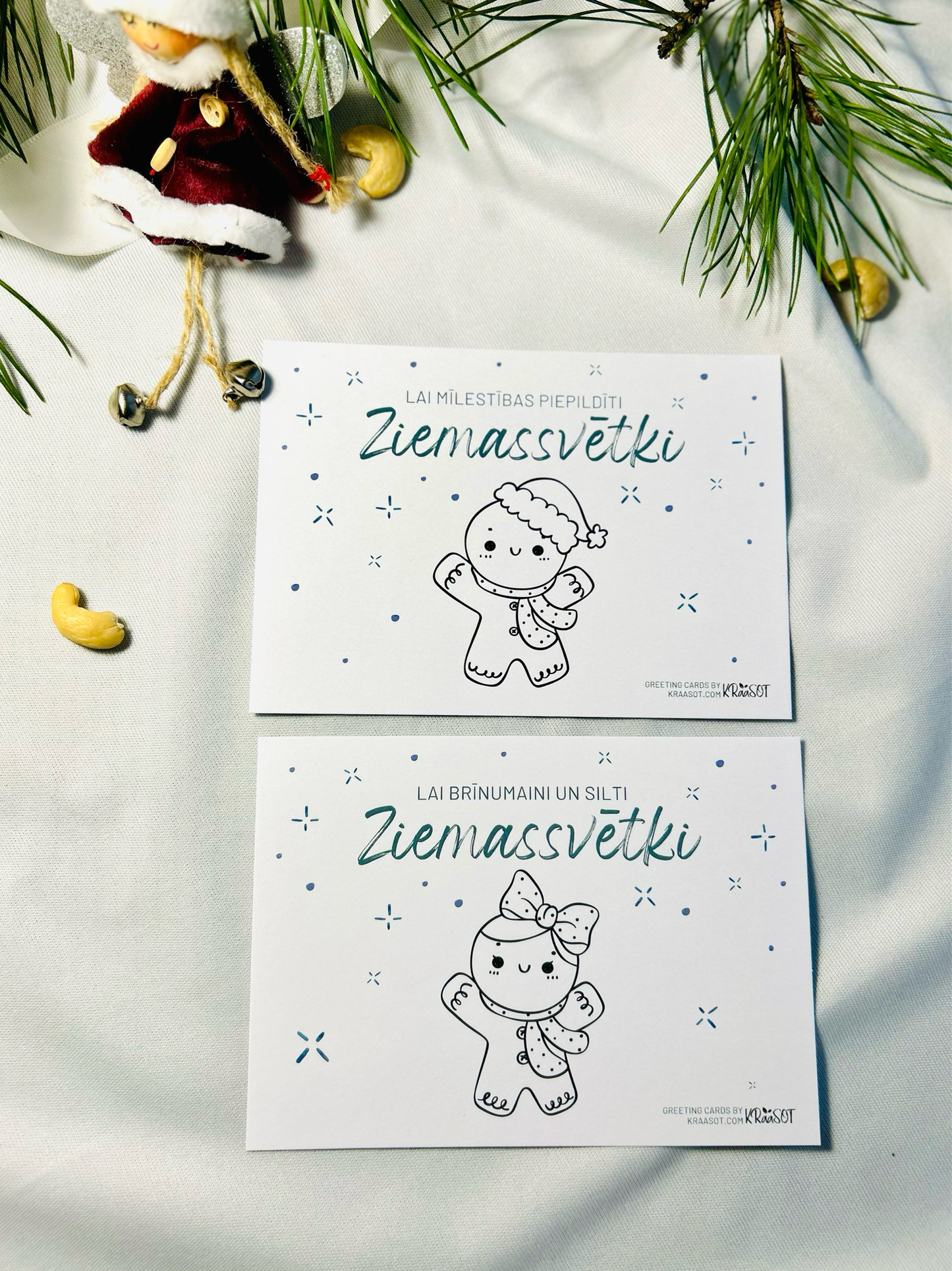 Krāsojamas Ziemassvētku Pastkartes