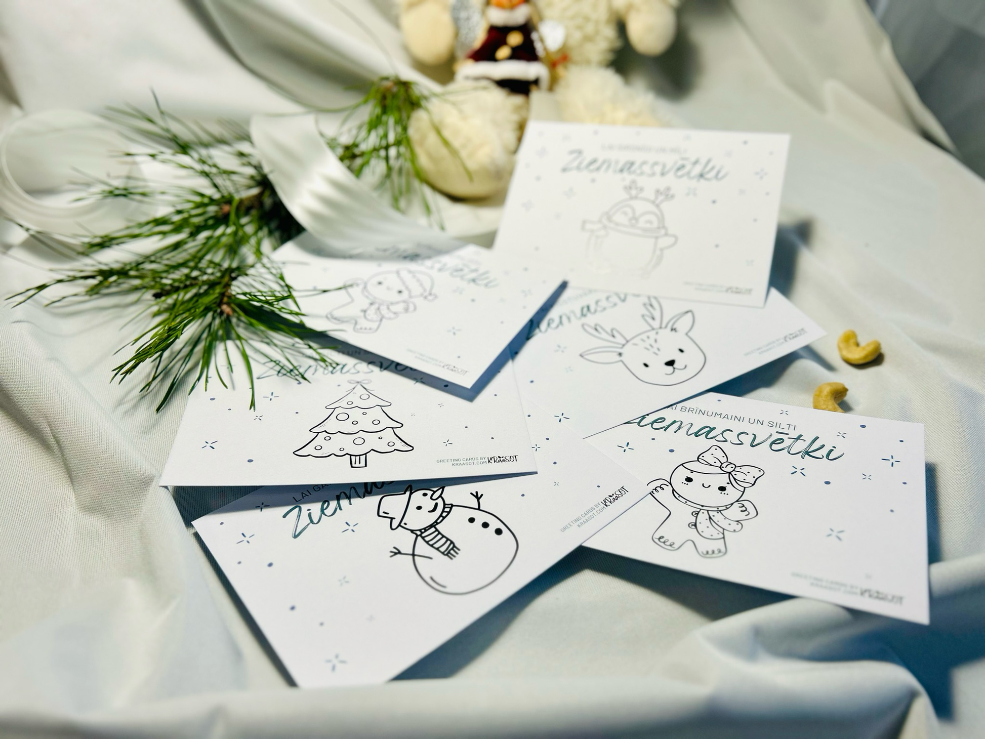 Krāsojamas Ziemassvētku Pastkartes