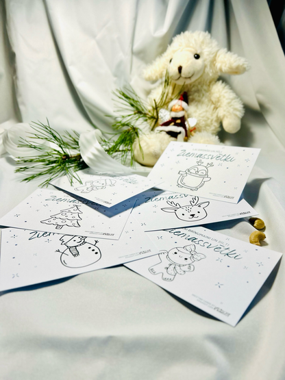 WINTER krītiņu Komplekts + 6 Pastkartes