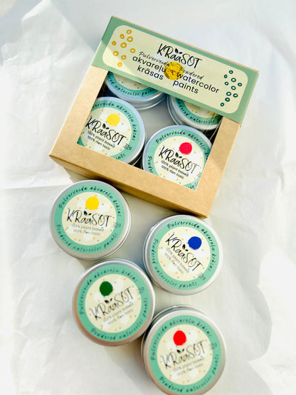 Powdered Watercolor Paints (starter set of 4 colors)