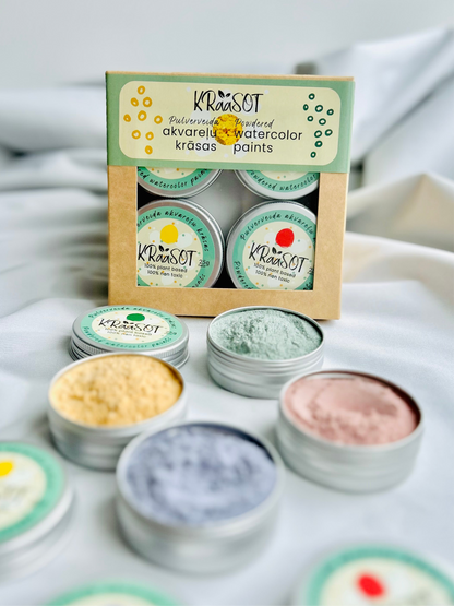 Powdered Watercolor Paints (starter set of 4 colors)