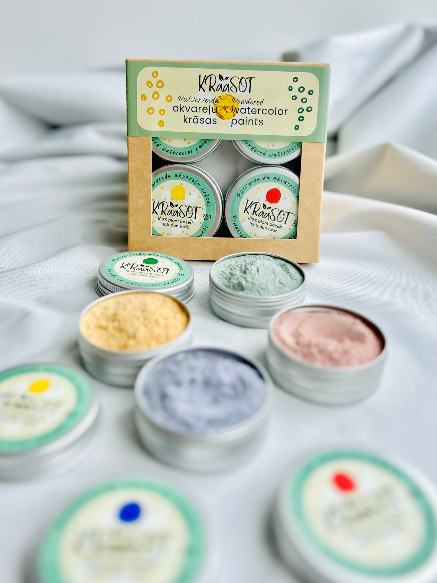Powdered Watercolor Paints (set of 4 colors)