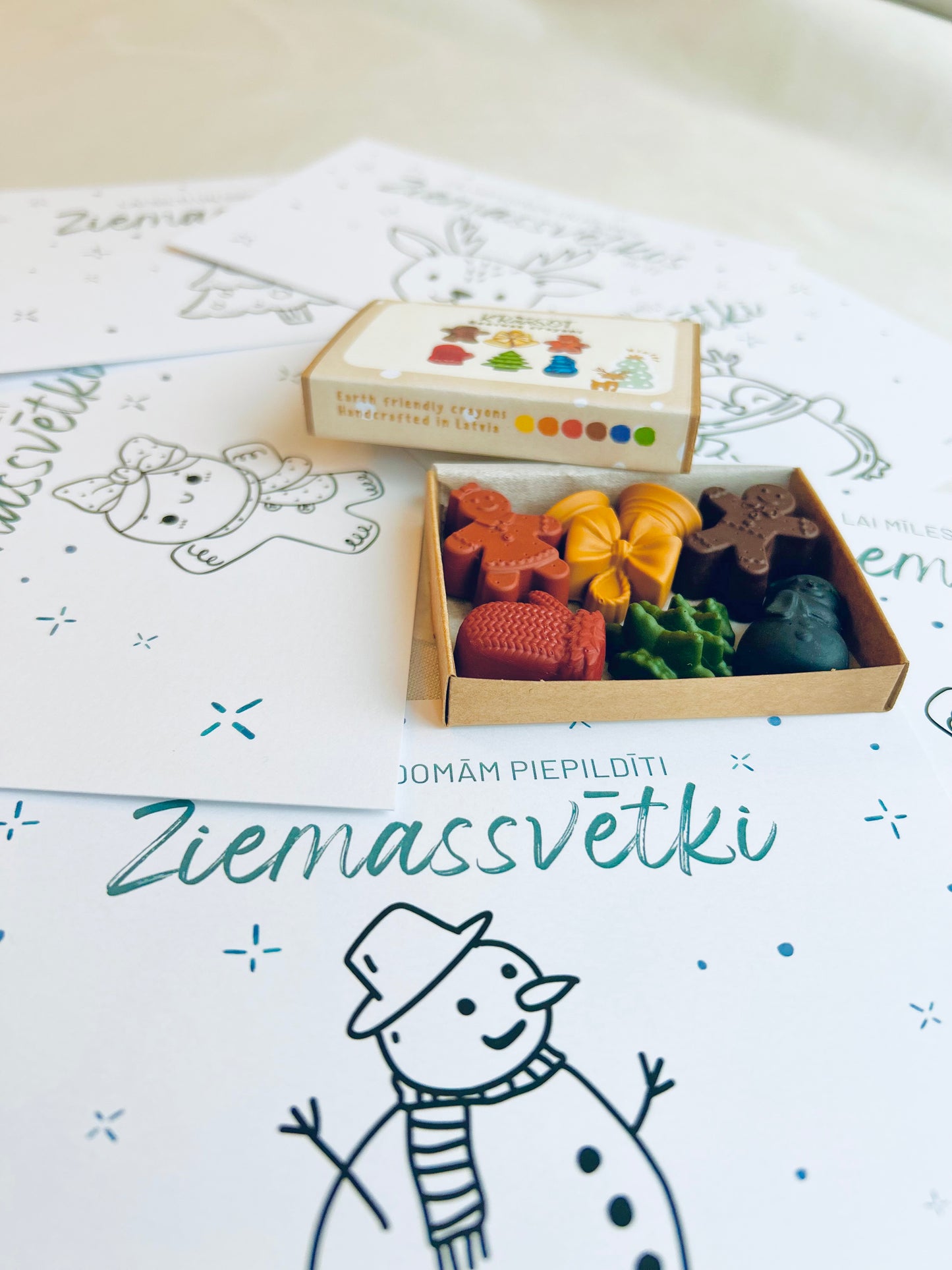 WINTER krītiņu komplekts + 6 krāsojamas kartītes