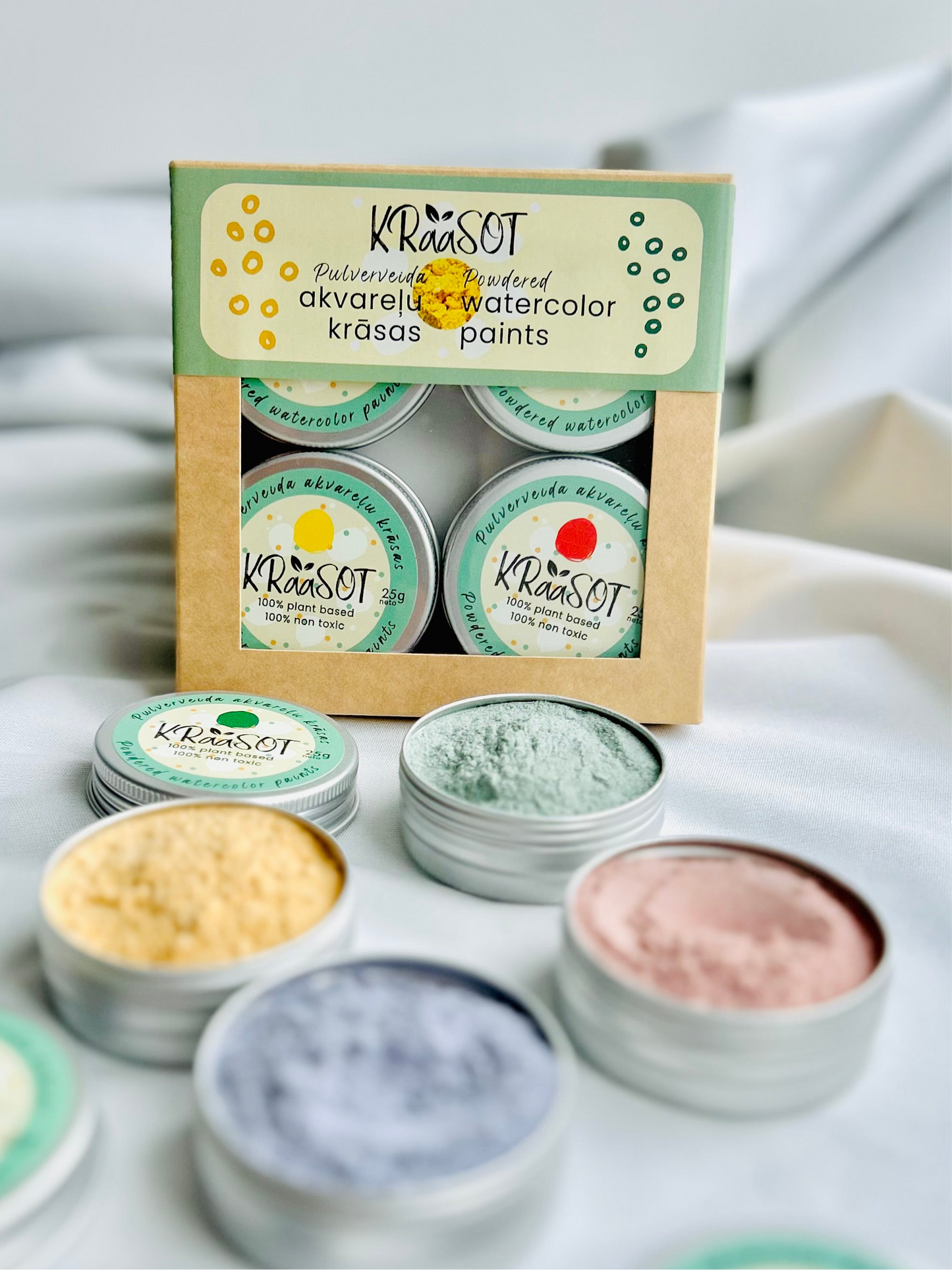Powdered Watercolor Paints (set of 4 colors)
