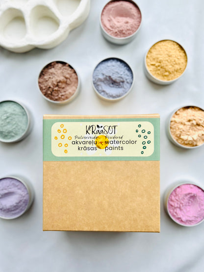 Powdered Watercolor Paints (set of 8 colors)