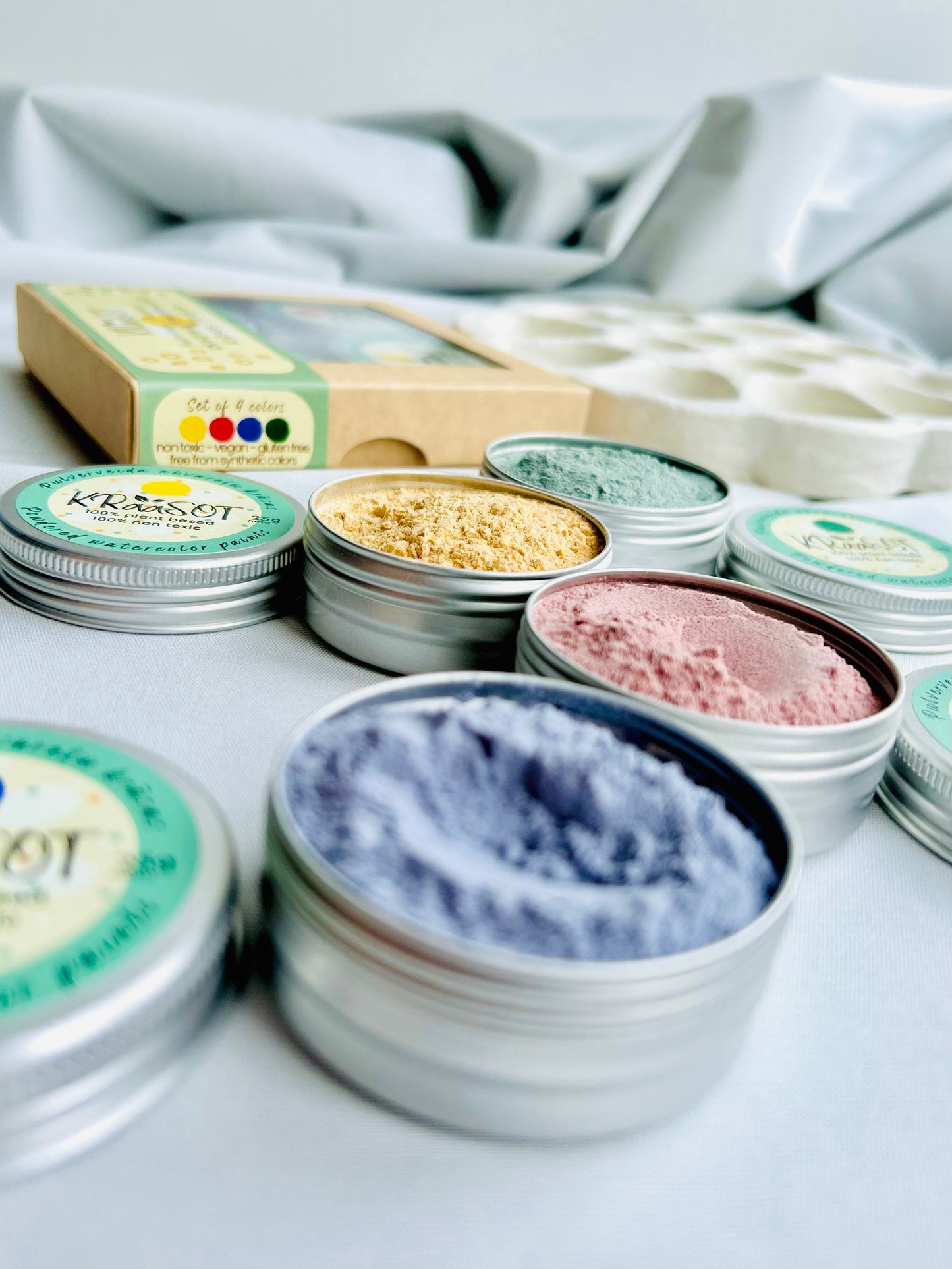 Powdered Watercolor Paints (set of 4 colors)
