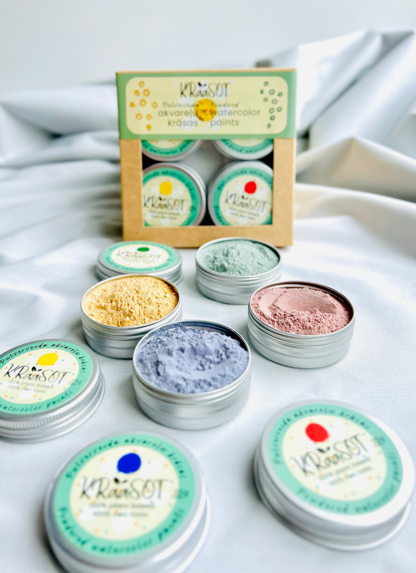 Powdered Watercolor Paints (set of 4 colors)