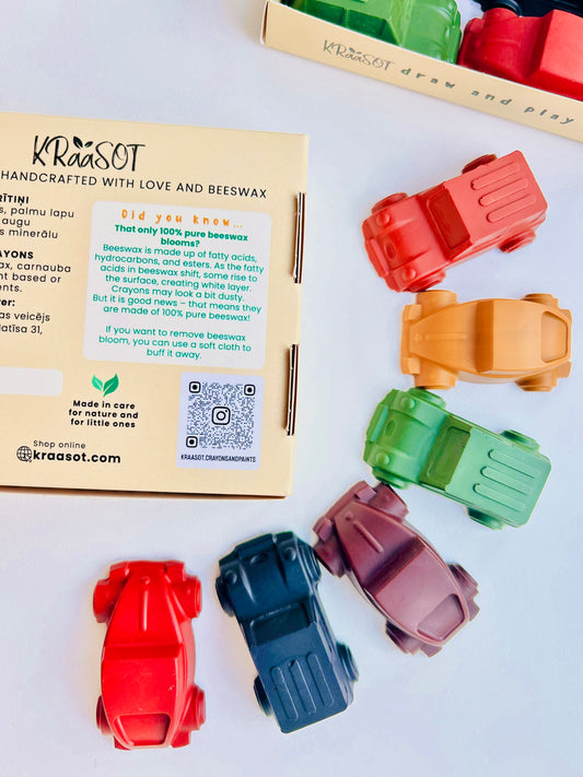 Mākslinieka komplekts | AUTOMAŠĪNU krītiņi + 8 krāsu akvareļu komplekts