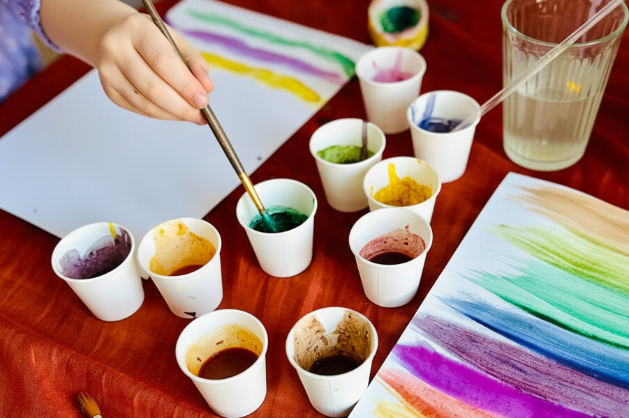 Artistic overhead with jewel tones
