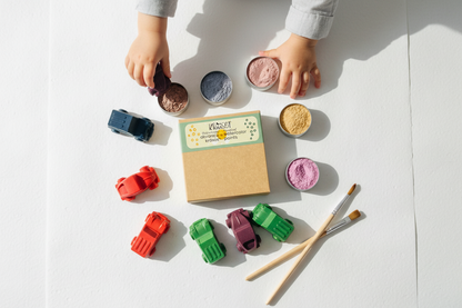 Mākslinieka komplekts | AUTOMAŠĪNU krītiņi + 8 krāsu akvareļu komplekts