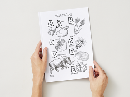 Latviešu valodas alfabēta krāsojamās lapas | Printējams PDF bērniem