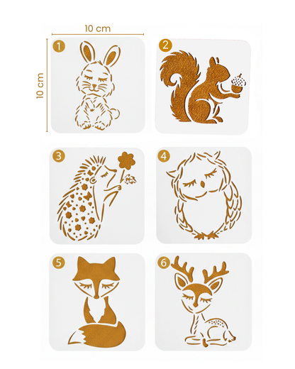 Gleznošanas trafareti bērniem | Meža dzīvnieki - izvēlies vienu